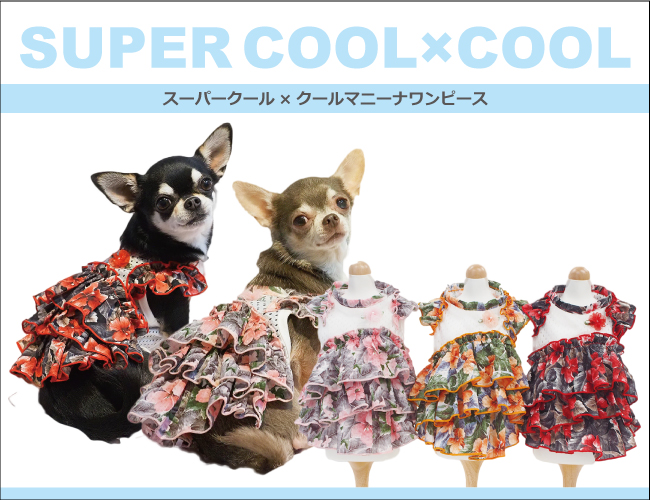 発売中 夏物新作スーパークール クール スーパークール クール マニーナワンピ 3色 犬服